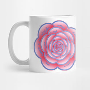 Rose Line Art In Mauve And Blue Mug